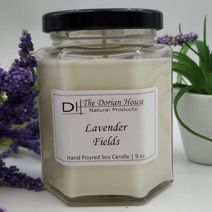 LAVENDER FIELDS Scented Soy Candle 4oz and 9oz available