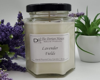 LAVENDER FIELDS Scented Soy Candle 4oz and 9oz available