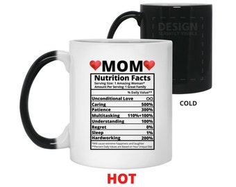 Extrogif Gifts For Mom - Mothers Day Mama Gifts From Daughter Son, 1 Mom Nutrition Facts Coffee Glass Cup With Lid Straw, Birthday Gift Ideas For Women, Wife, Pregnant