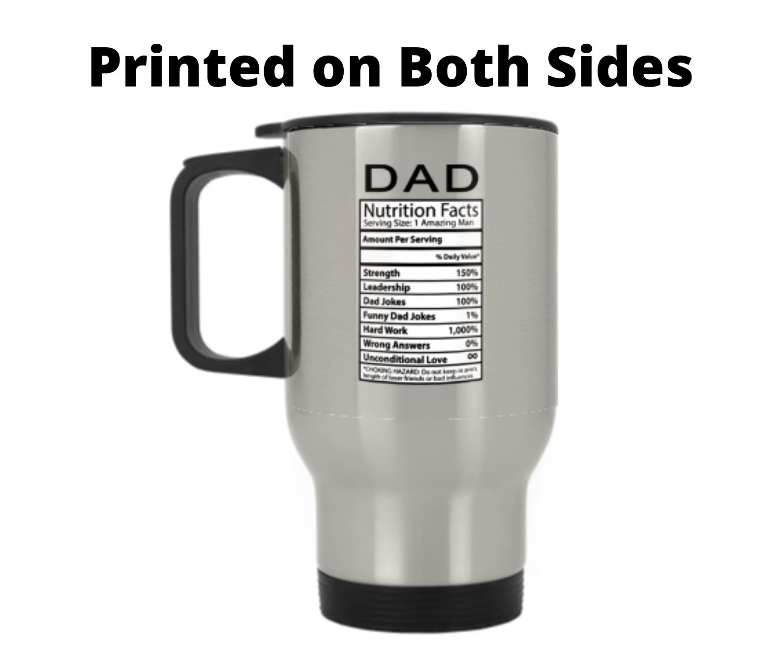 DAD Nutrition Facts Travel Mug Dad Travel Mug for Dad Dad Nutritional