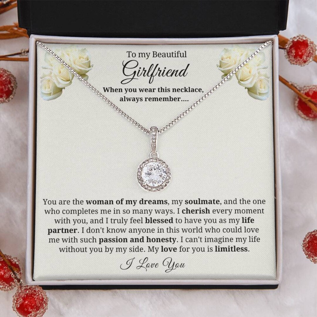 To My Beautiful Girlfriend Necklace, to My Girlfriend Gift for