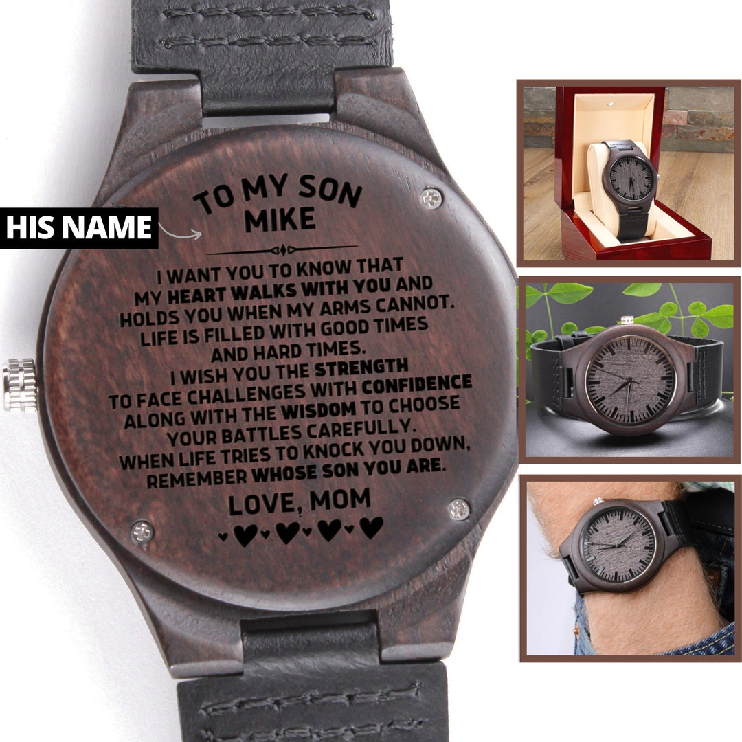 Engraved Watch for Son 18th Birthday Gift, Personalized Christmas Gift for Son, Custom Watch for
