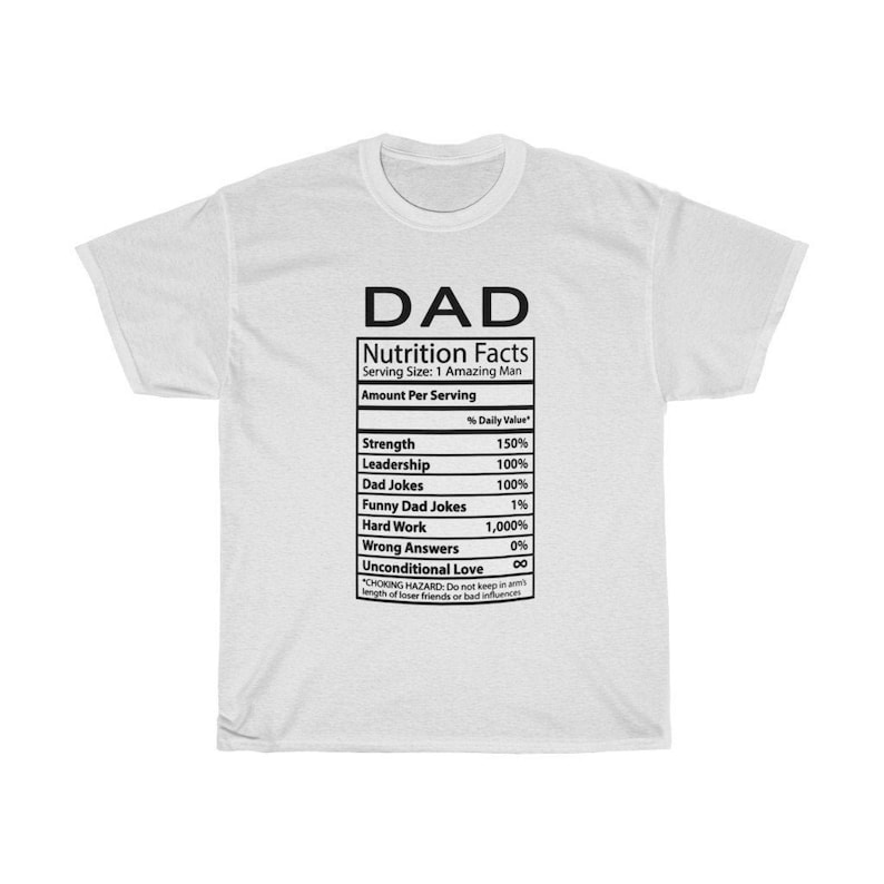 Download DAD Nutrition Facts cotton Tshirt Dad Nutritional Value | Etsy