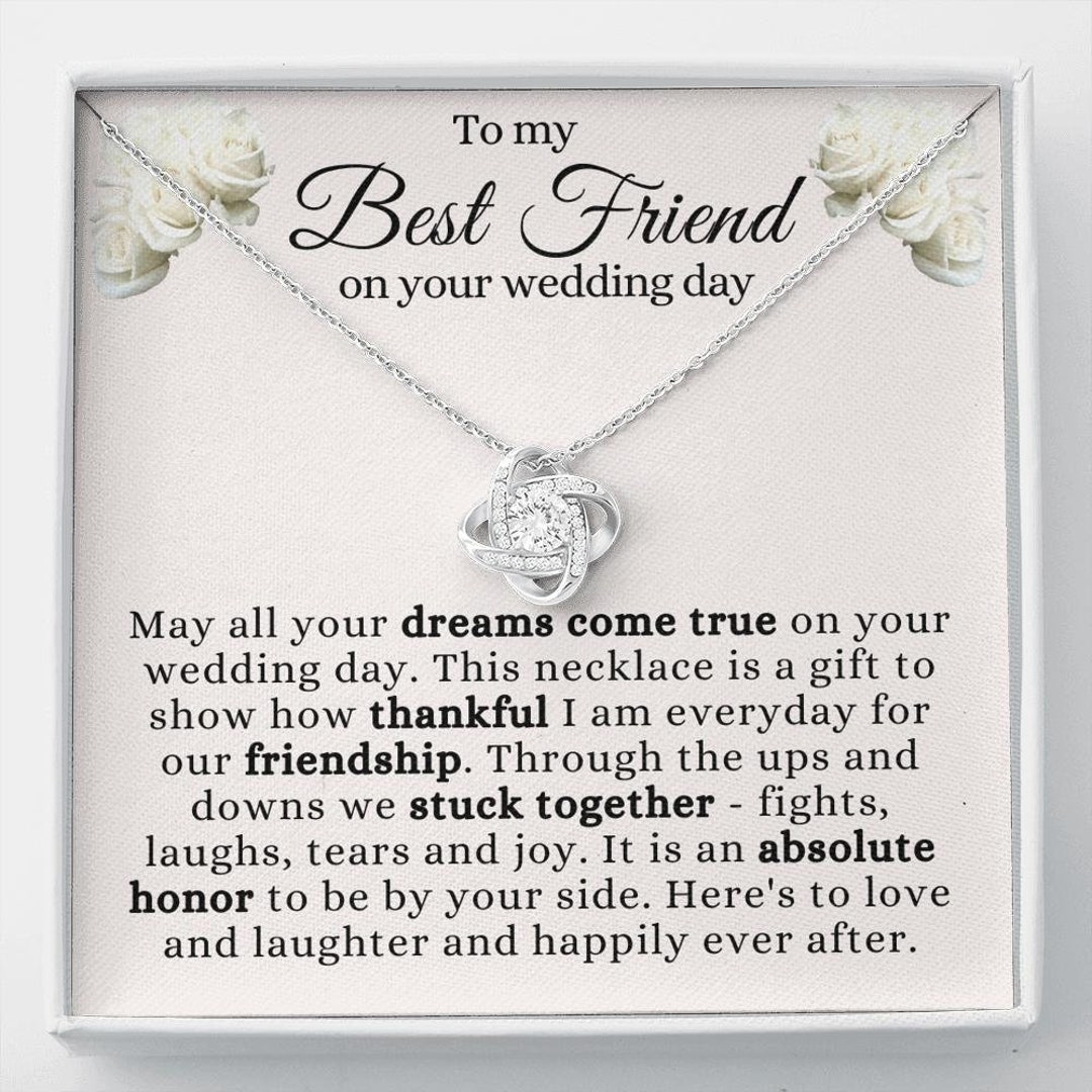To My Best Friend on Her Wedding Day Necklace Bride Gift From Etsy