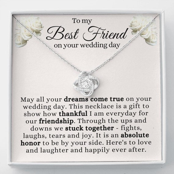 To My Best Friend on Her Wedding Day Necklace Bride Gift From