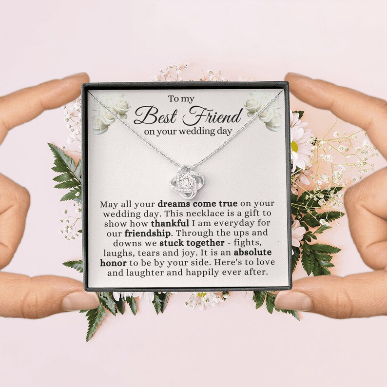 To My Best Friend on Her Wedding Day Necklace Bride Gift From Etsy