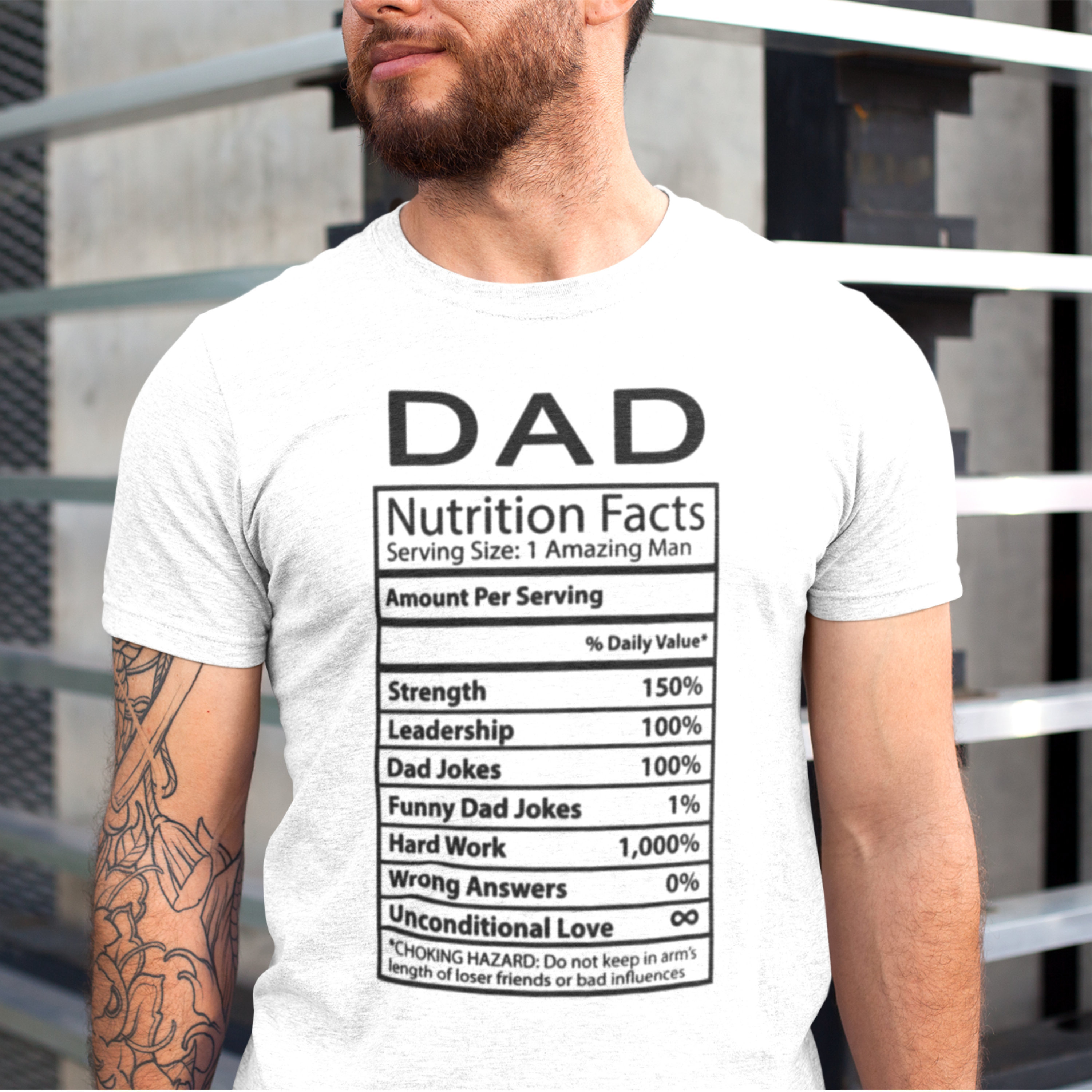 DAD Nutrition Facts Shirt Dad 
