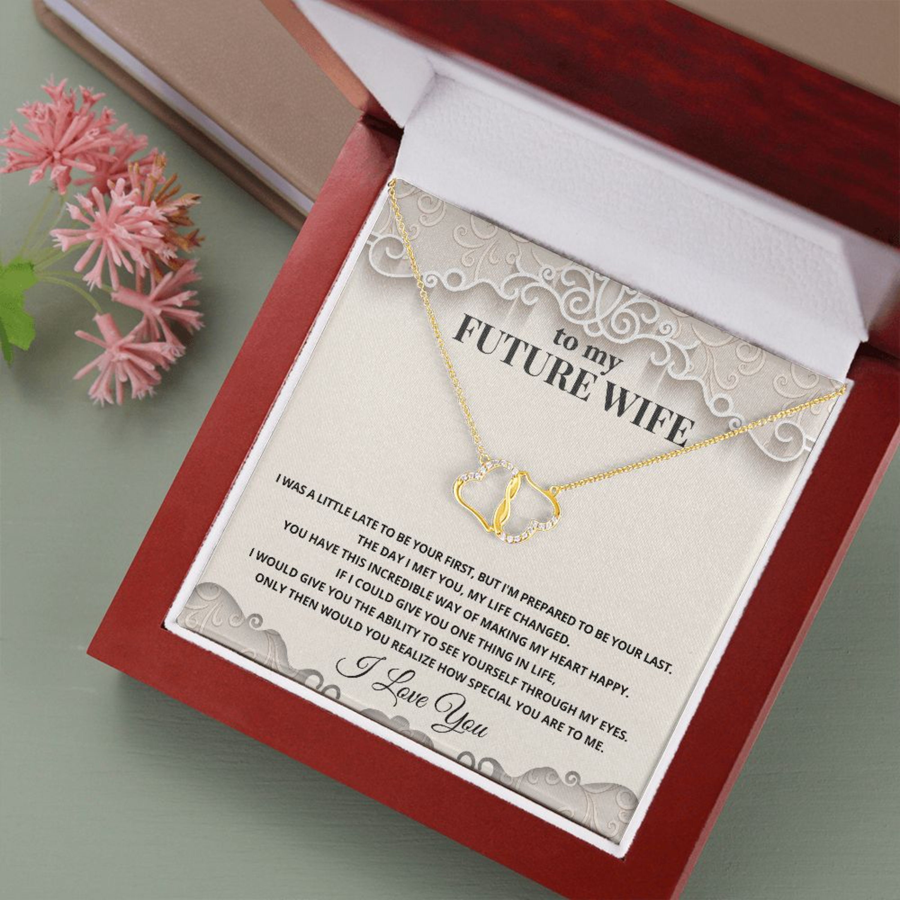 To My Future Wife Double Hearts Necklace Message Card – asherzoey