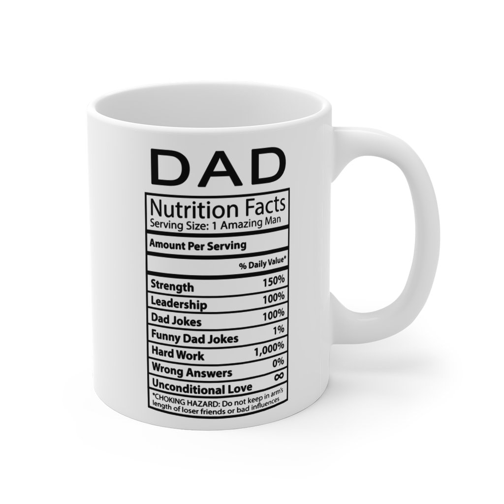 DAD Nutrition Facts Mug Birthday Mug Dad Nutritional Value | Etsy