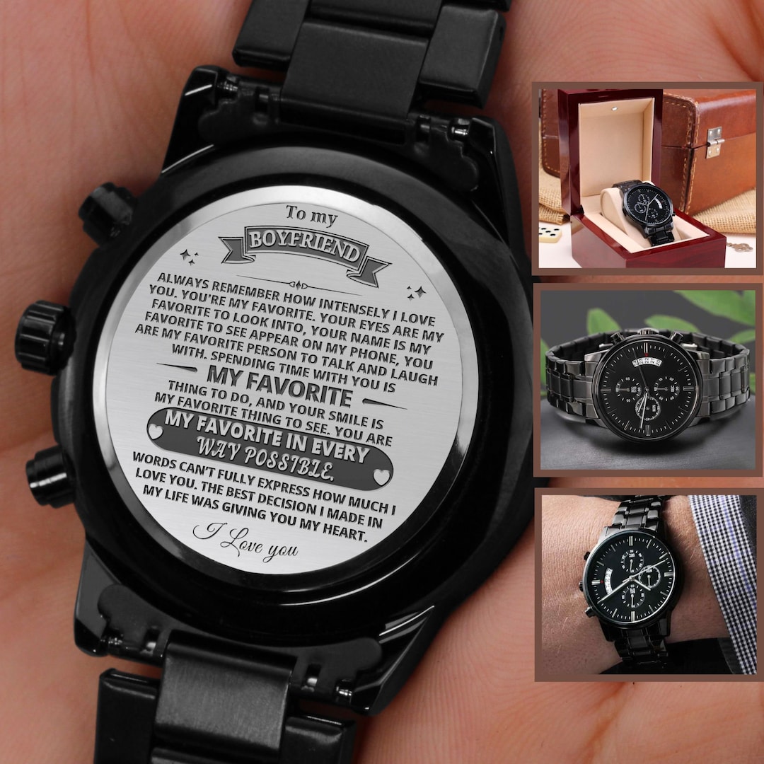 To My Boyfriend Watch Engraved Gifts for Boyfriend Valentines Etsy