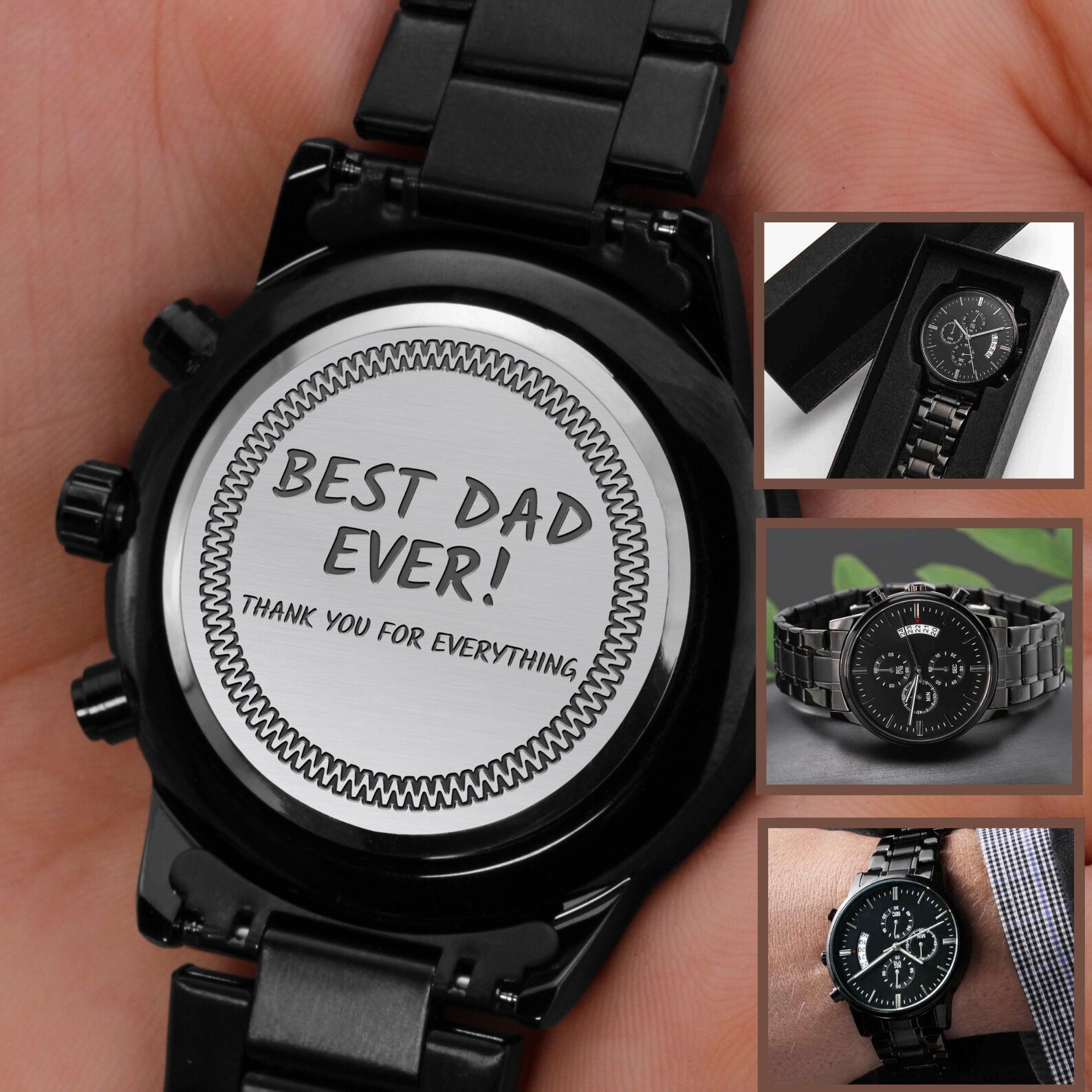 Best Dad Ever Watch Quality Personalized Engraved Watch for Etsy