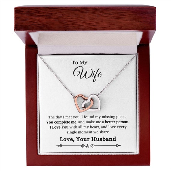 Romantic Gift for Wife, Wife Appreciation, Best Anniversary Gifts for Her,  Unique Wife Necklace, Wife Birthday Gift, Wife Christmas Gift 