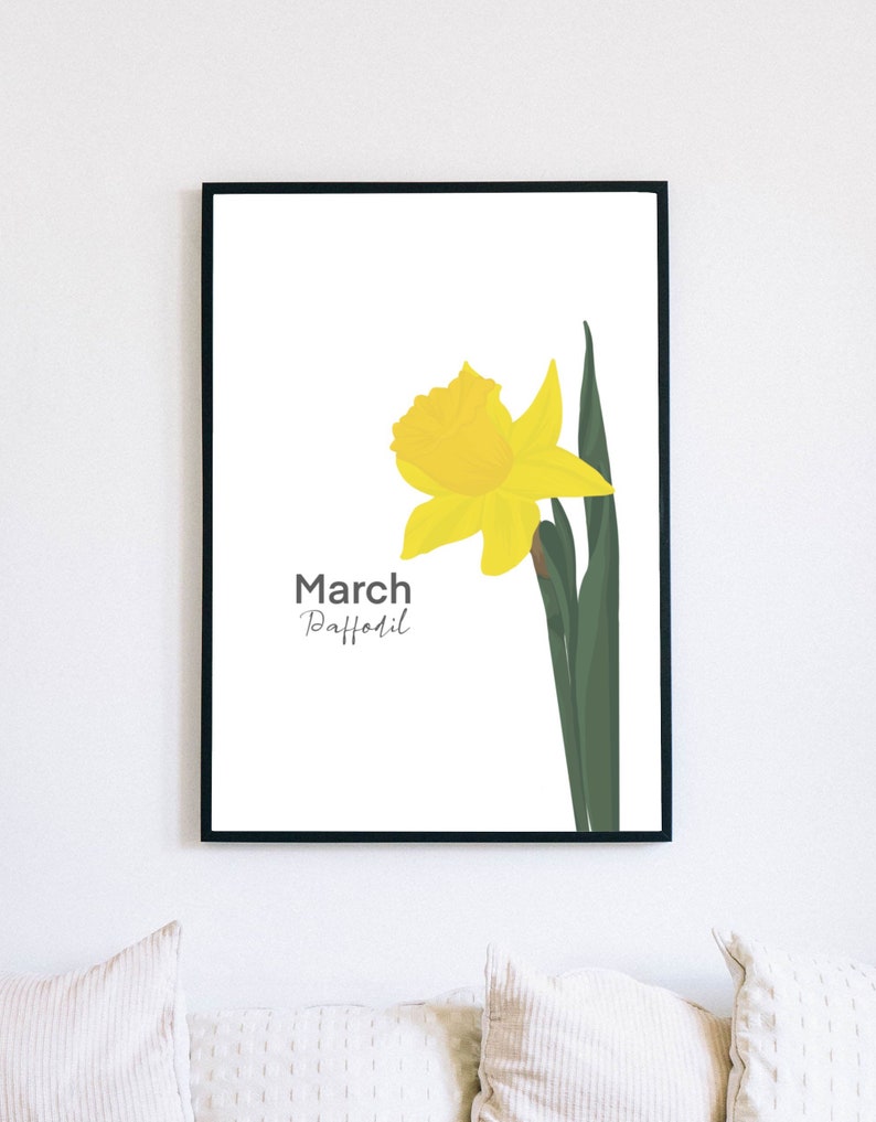 Birth Flower Illustration Print Illustrated Art Print A4 High Quality Print Gallery Wall Fun Colourful Floral Poster Gift image 9