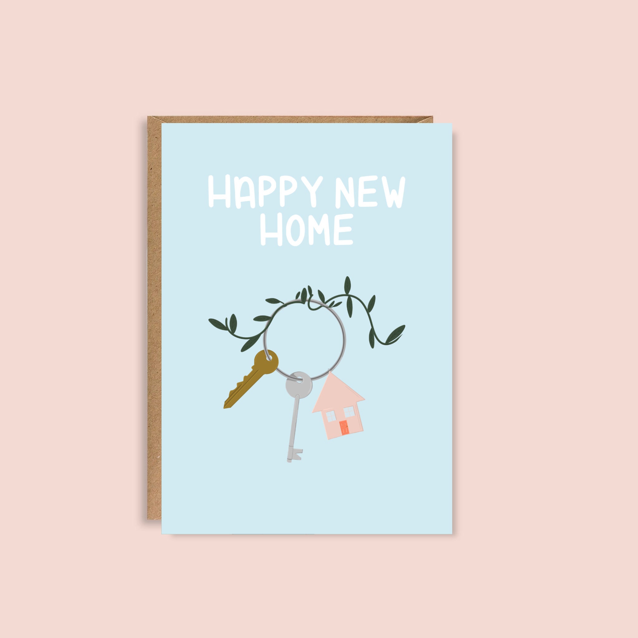 Happy New Home Card | Illustrated Greeting Card | A5 | Moving Mortgage House Flat Congratulations Housewarming Homeowners Personalise