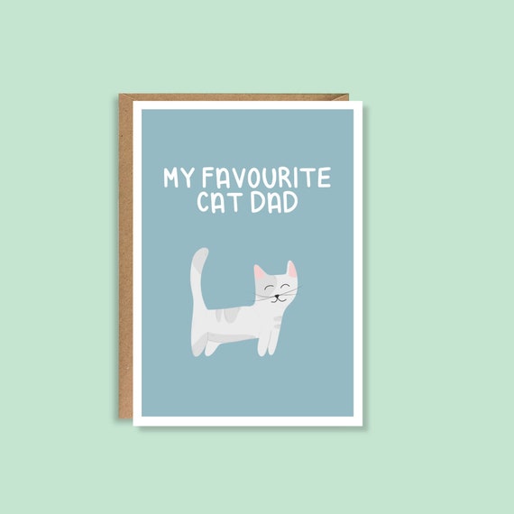 Carte Amusante De Fête Des Pères De Chat Et Chien, Carte De Fête Des