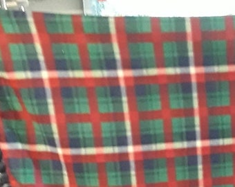 Green and Red Plaid Throw Blanket