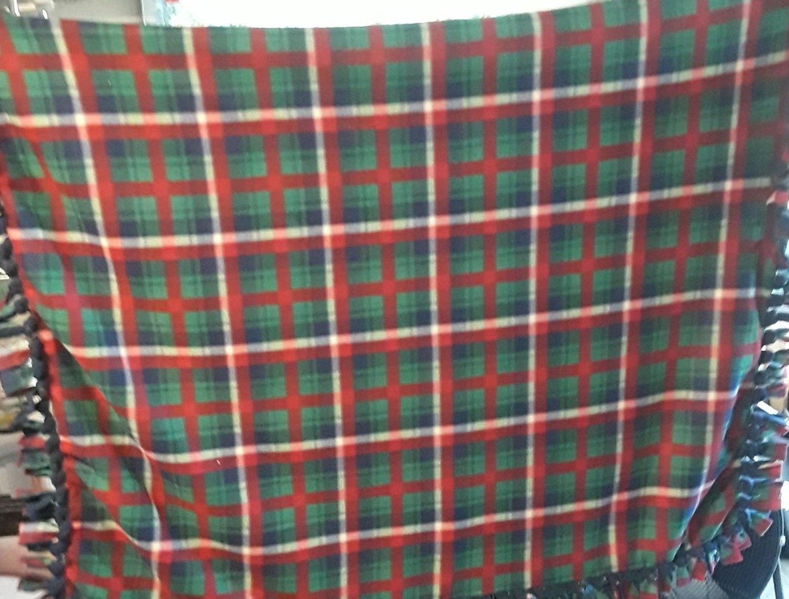 Green and Red Plaid Throw Blanket Etsy