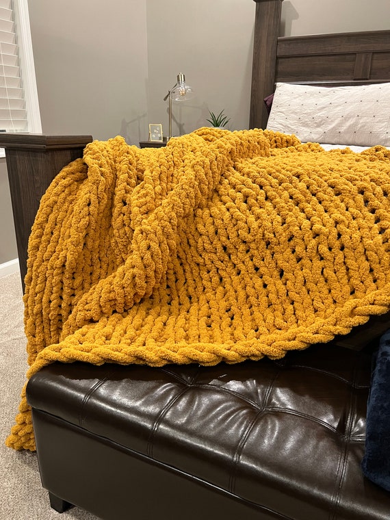 Etsy hand knit blanket sale