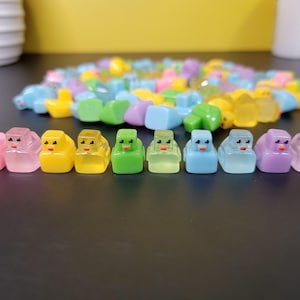 Mini Cruise Duck Charms - Acrylic Pixel Duck Figures - Pastel & Bright Mini Rubber Duckies for Cruise Duck Drop, Cabin Gifts  Party Favors