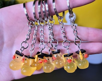 Glow in the Dark Graduation Duck Keychain | Mini Grad Duck | Gift for Class of 2025 Party | Cruise Ducks Favor | Senior Grad Keepsake