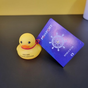 Etichette per passaporto Cruise Duck "Oh, che fortuna!" / Schede informative sulla crociera modificabili / Elastico incluso / Accessori Cruise Duck