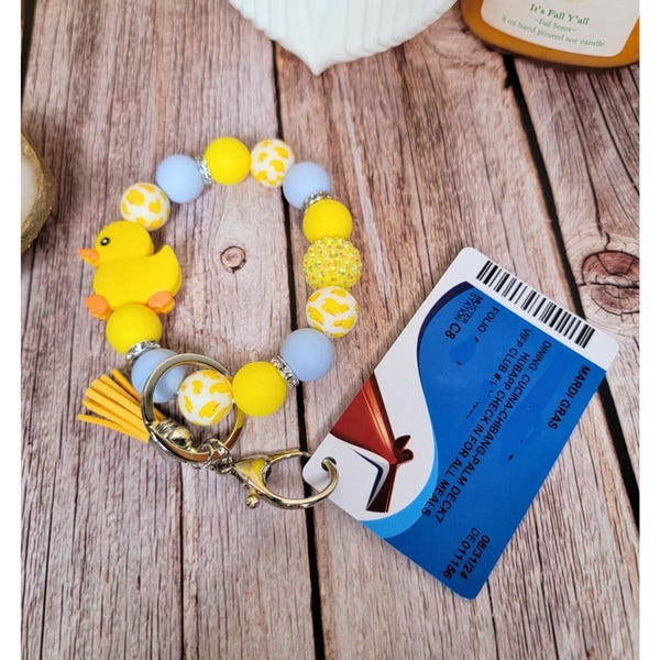 Duck Beaded Keychain Wristlet with FREE Card Holder – Perfect Cruise Accessory