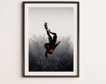 Miles Morales Spider-Verse Poster: Kids Room Wall Art (Digital Print)