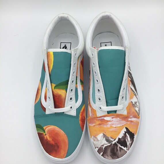 teal and orange vans