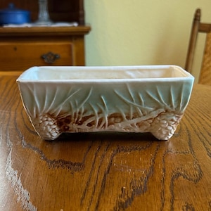 Vintage McCoy pine cone planter rectangular | mid-century modern | decorative container | naturalist