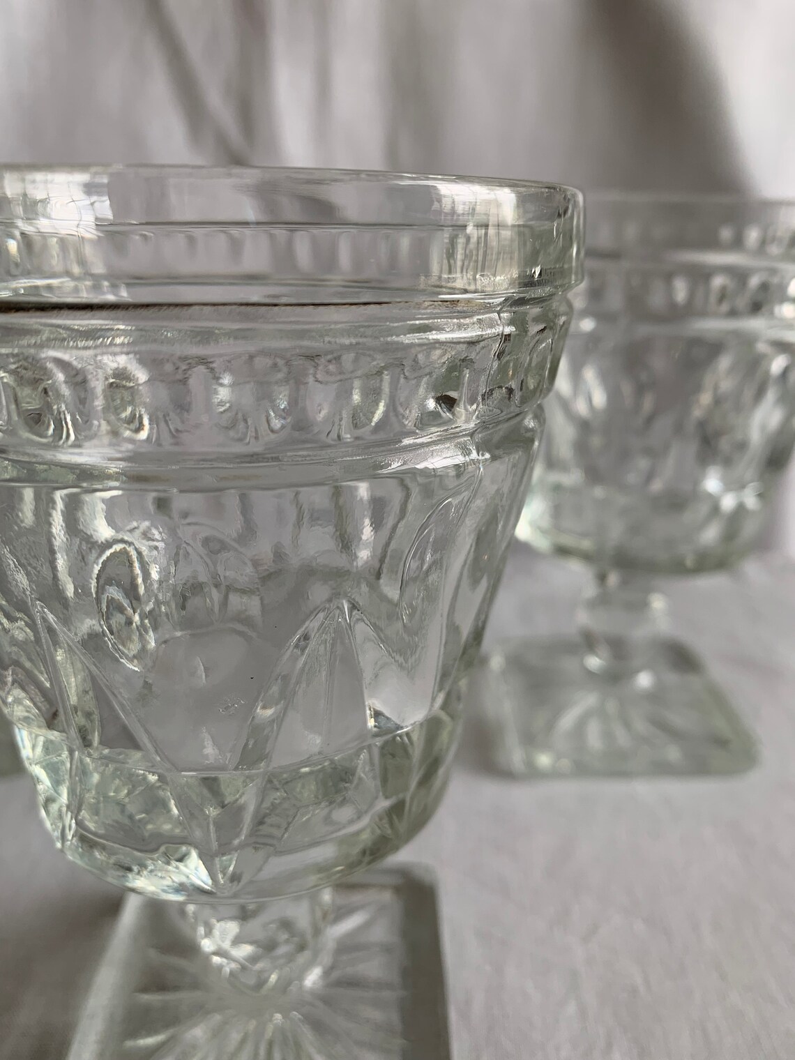 Vintage Clear Stemmed Water Glasses Etsy
