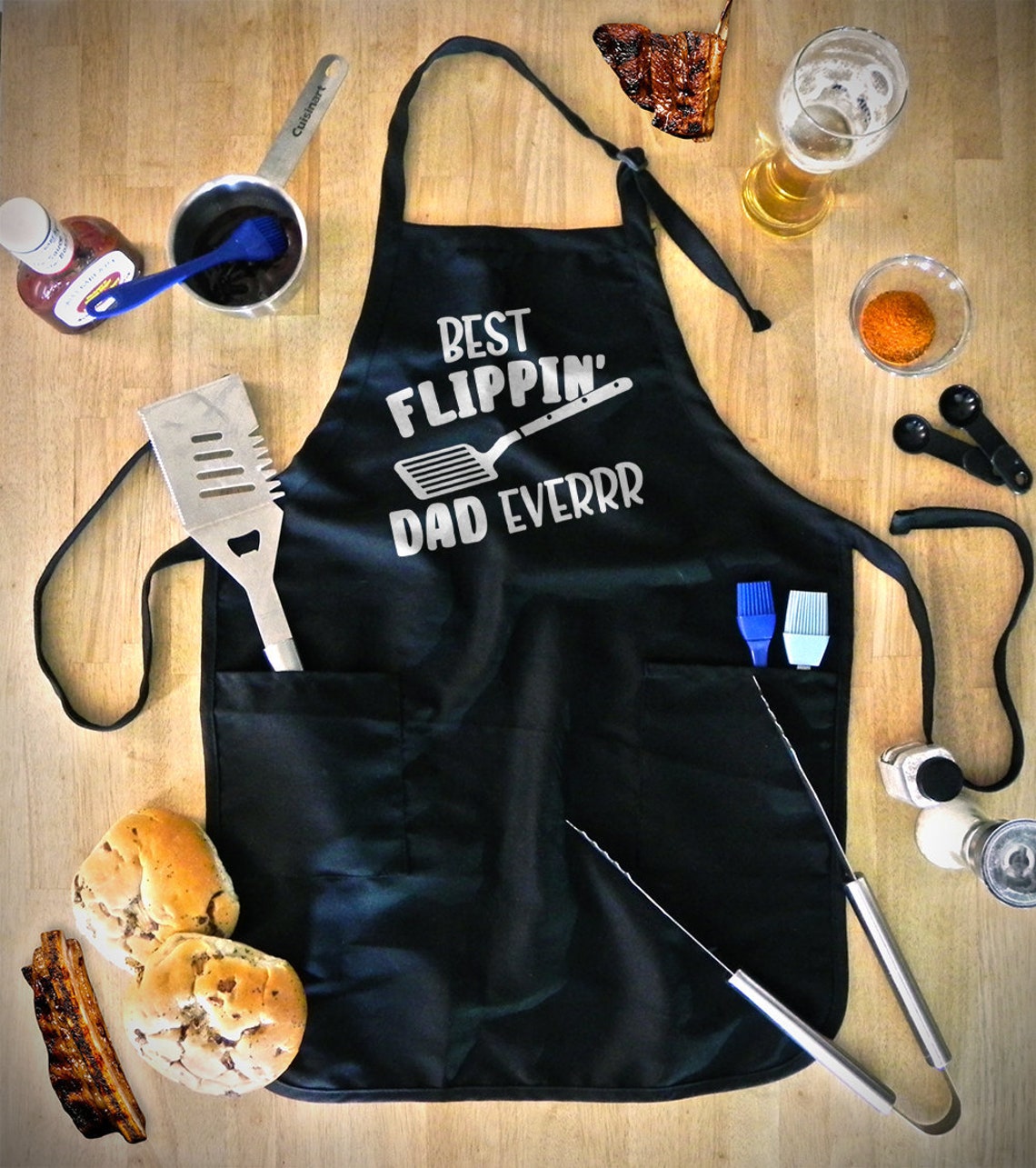 Dad Grilling Apron With Pockets Funny BBQ Aprons for Men Etsy