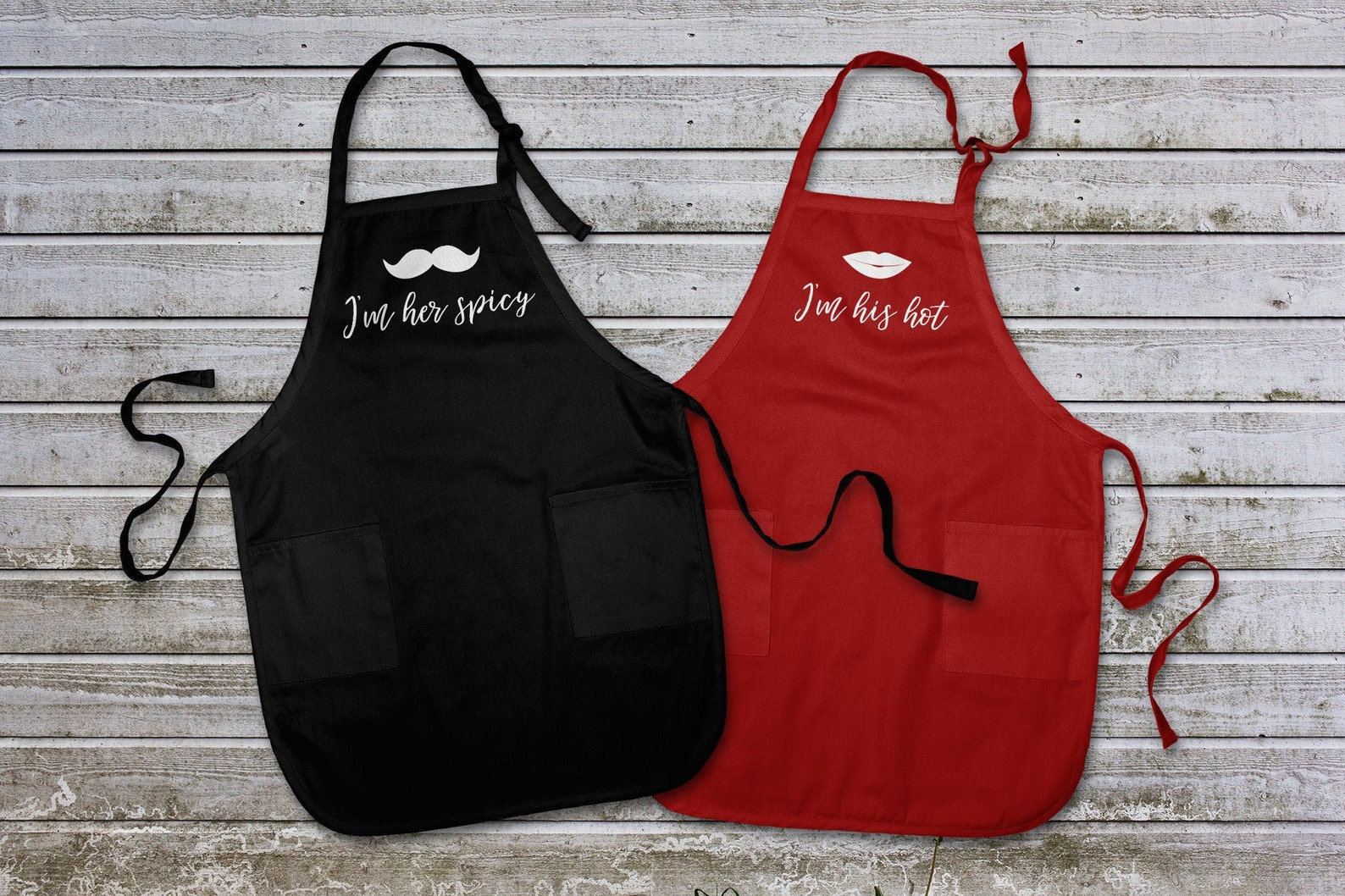 Cooking Aprons for Couples Hot and Spicy Matching Apron Couple Etsy