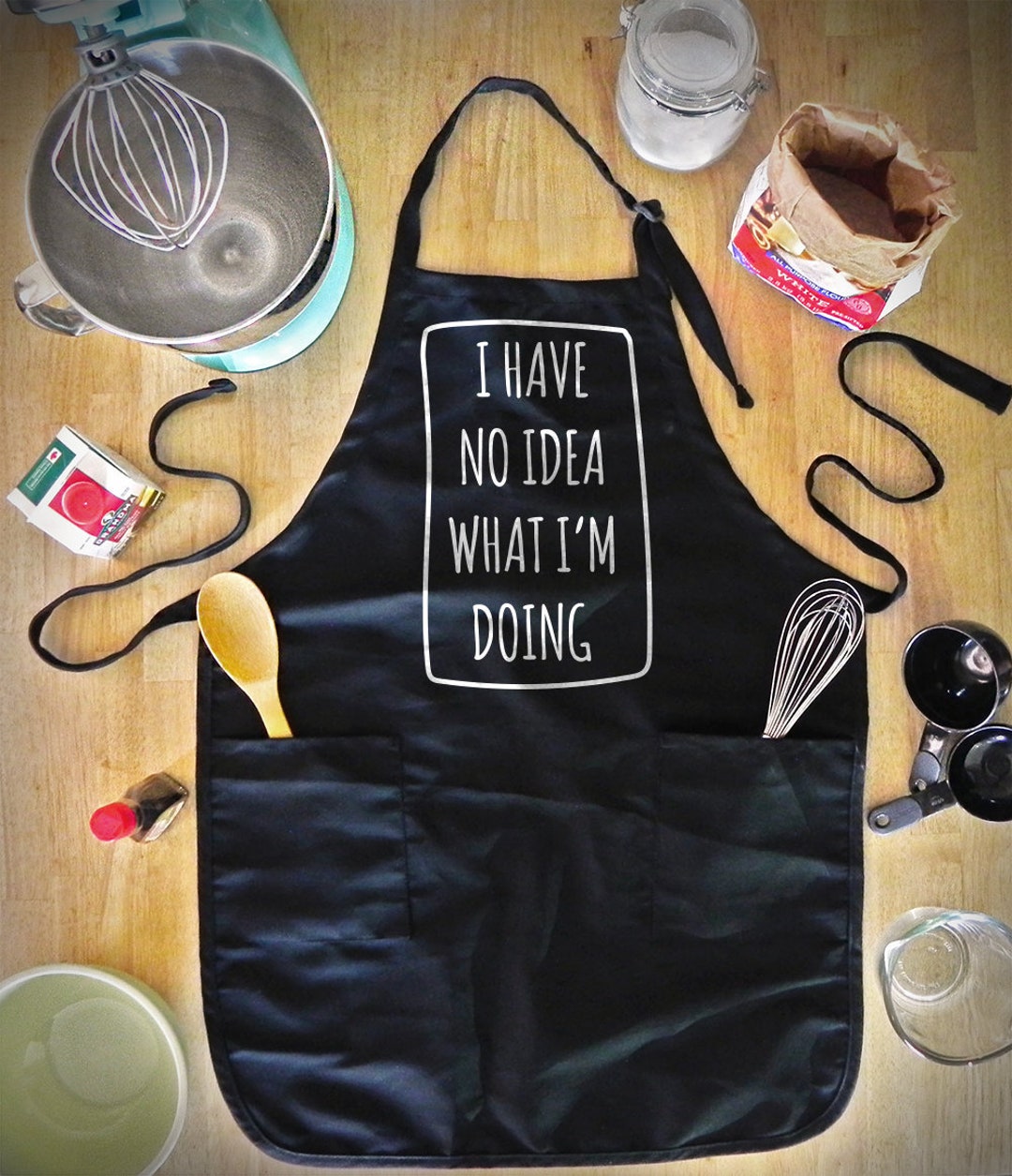 Today's Menu, Kitchen Apron with Three-section Pocket, Mommy
