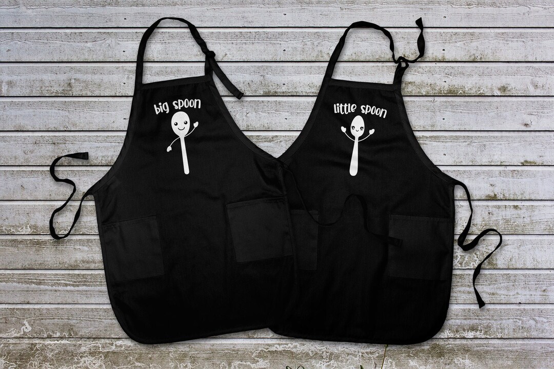 Funny Couple Aprons Big Spoon Little Spoon Matching Aprons Etsy