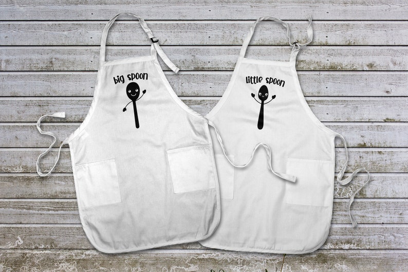 Funny Couple Aprons Big Spoon Little Spoon Matching Aprons Etsy