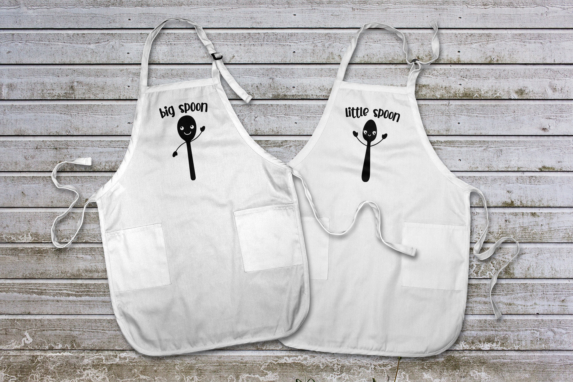 Funny Couple Aprons Big Spoon Little Spoon Matching Aprons Etsy