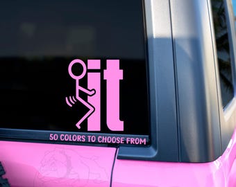 F*ck It Stick Figure Decal: Funny Car/Laptop Sticker