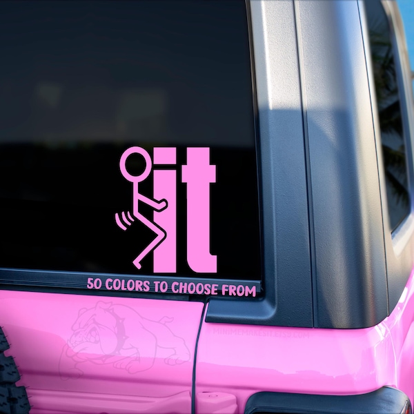 F*ck It Stick Figure Decal: Funny Car/Laptop Sticker