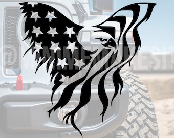 Patriotic Eagle Decal: We The People American Flag Sticker (2 Pack)