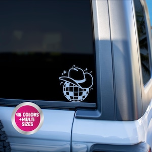 Disco Ball Western Cowgirl Decal Car Stickers Car Decal Car Decals Trendy Car Decal Cute Decal Car Decals For Women Girly Aesthetic Decals