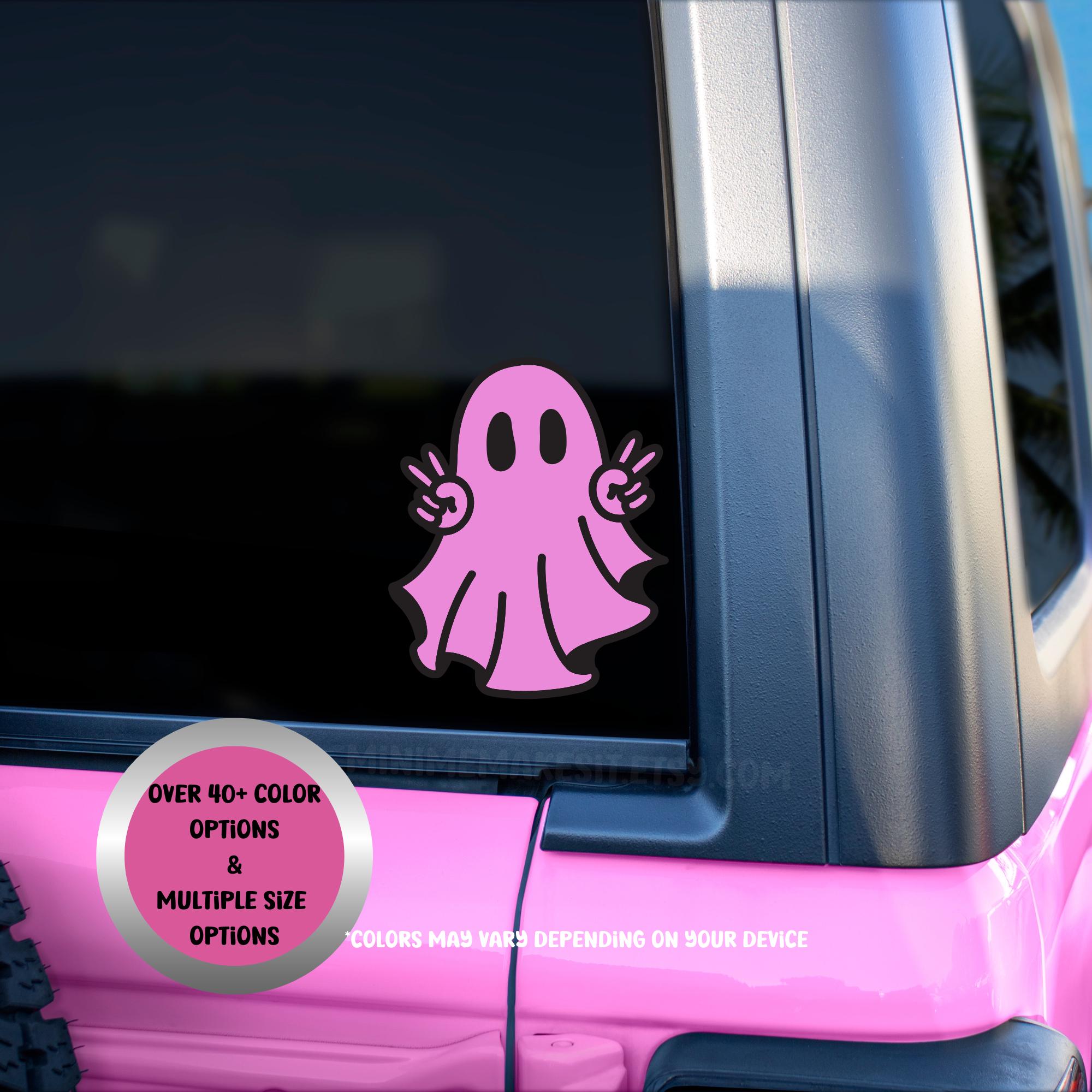 Ghost Sticker, Cute Ghost Decal, Peace Sign, Boo, Halloween, Spooky Vibes, Spooky Season