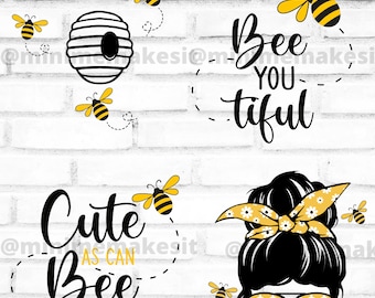 Bee Digital Designs Bundle: Farmhouse Bumblebee Clipart (PNG JPG)