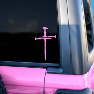Three Nails Decal, Cross Decal,  Religious Vinyl Decal, Christian Sticker, Religious Sticker, Car Decal