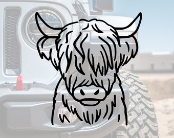 Highland Cow Decal: Farmhouse Style Vinyl Sticker