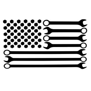 2 pack- Flag of Tools Decal, Toolbox decal