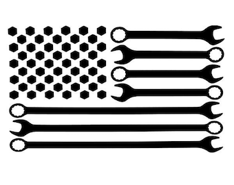 2 pack- Flag of Tools Decal, Toolbox decal