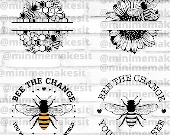 Bee SVG Bundle: Round Bumblebee Digital Designs (PNG, JPG)