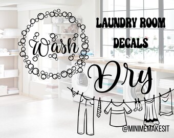 Farmhouse Laundry Room Decal Set: Washer & Dryer Decor