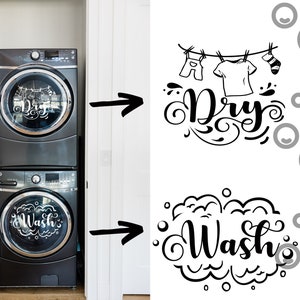 Washer and Dryer DECAL SET, Bubbles Laundry Set Decal, House Decal, Home Decor