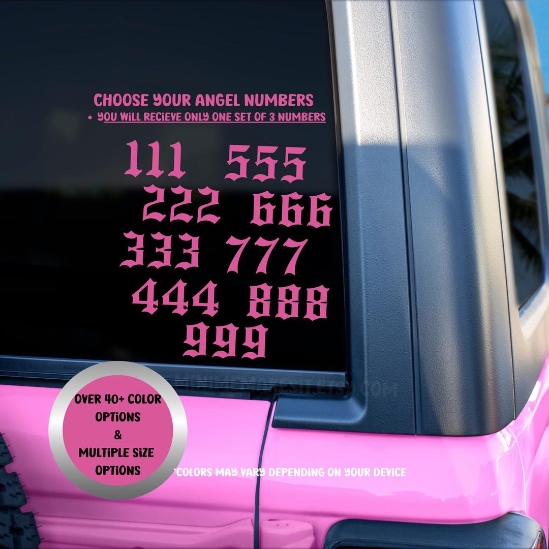 NEW Angel Number Car Decal, Laptop Decal, Lucky Number Stickers, Angel ...